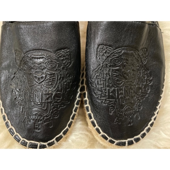 Kenzo Black Leather Tiger Espadrilles - Picture 8 of 10